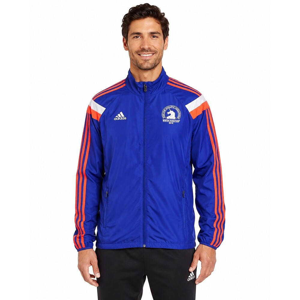 Adidas 2015 Boston Marathon Anthem Jacket Mens Small S87656 BAA Embroidered Blue